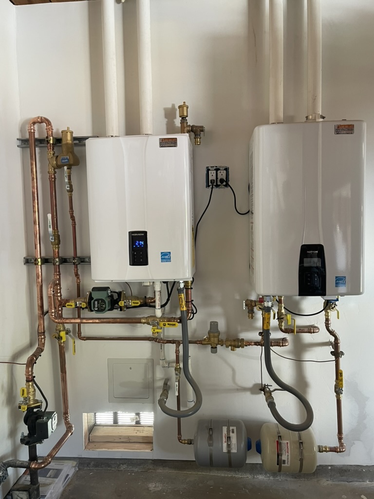 Navien tankless water heaters with copper manifold