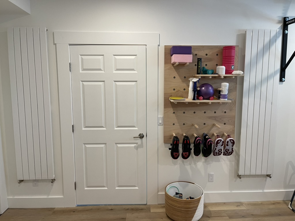 Vertical panel radiators in a residential space