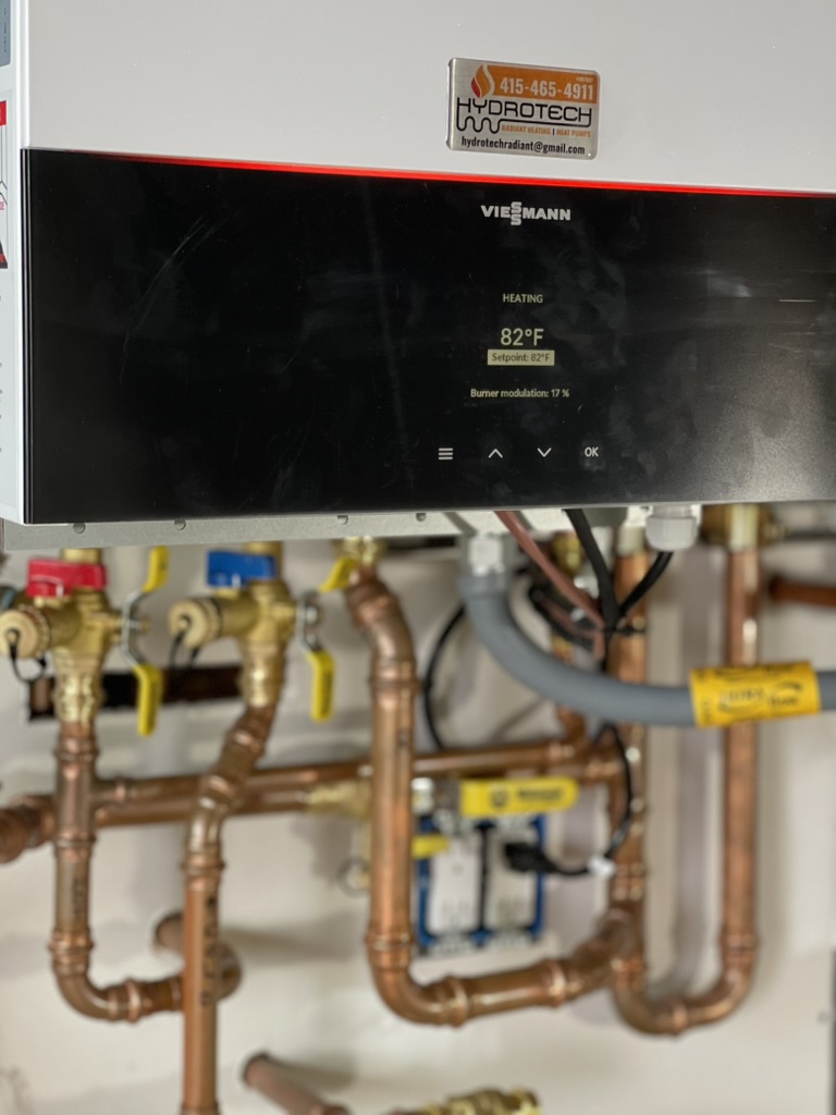 Viessmann boiler control panel with Hydrotech tag